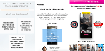 Quiz funnel example: Checkout design V Shred