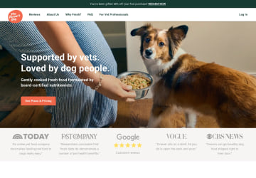 The Farmer's Dog landing page