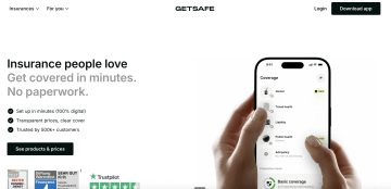 Insurance quiz funnel: GETSAFE quiz example