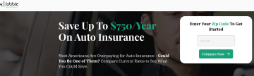 Jobble insurance landing page