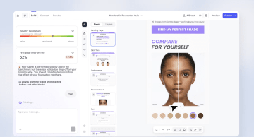 funnel creation process with Heyflow - Worderskin Foundation quiz
