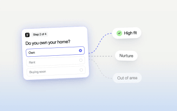 Multi-step form asking qualifying questions before a lead submits