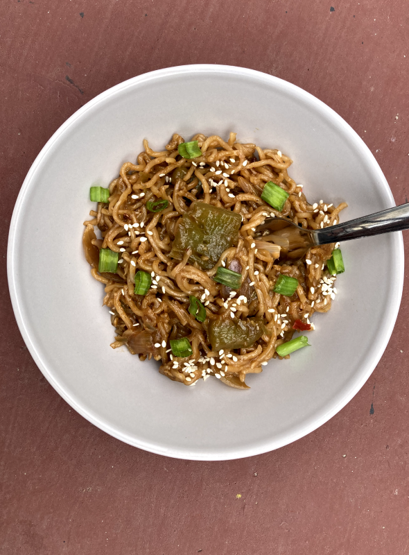 A guilt-free version of street-style "Chinees" garlic noodles, with the sharp flavours of South-East Asian street food, and the spices of a South Delhi thela