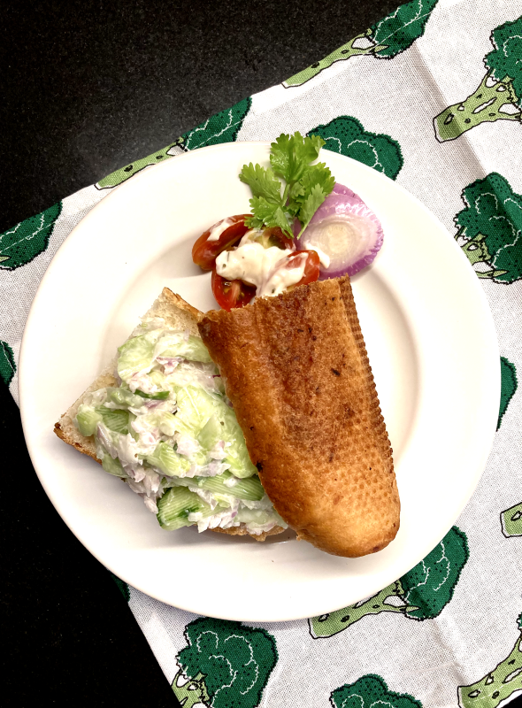 Cucumber Mayo Sandwich is a quick snack or breakfast recipe. This filling is refreshing and works as a great coolant snack for summer. It pairs even better with a cup of Darjeeling tea