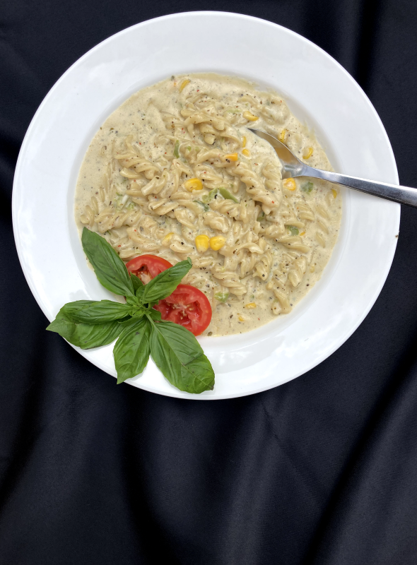 A one-pot, creamy white pasta that is low on input, and high on delight