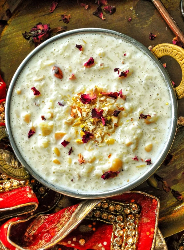 Creamy and aromatic Rice Kheer aka Indian Rice Pudding is made with basic ingredients and is the quintessential Indian dessert that every Indian grows up eating. Flavored with cardamom, and nuts, it’s the best way to finish off an Indian meal