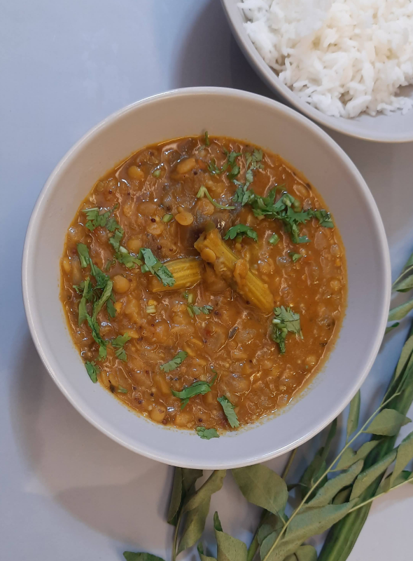 Chennai-style Sambar has a tangy taste blended with spiciness. It is a versatile dish and can be paired with Idli/Rice/Vada or Dosa