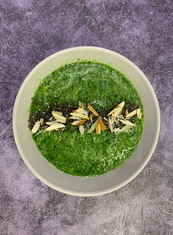 This spinach apple banana smoothie is a great drinkable breakfast for days you're not super hungry, or can be eaten as a snack