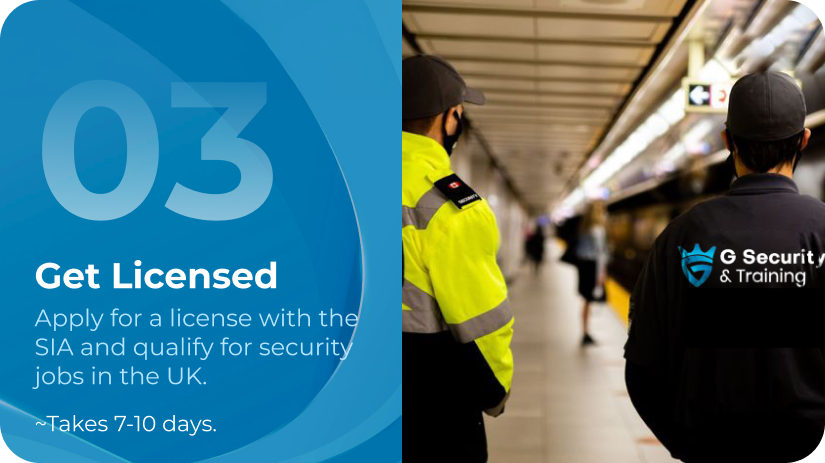 Security professional with radio in event setting