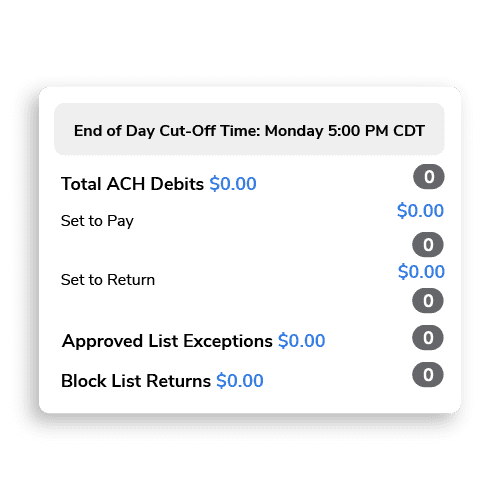 ACH Returns & Notifications of Change for positive pay