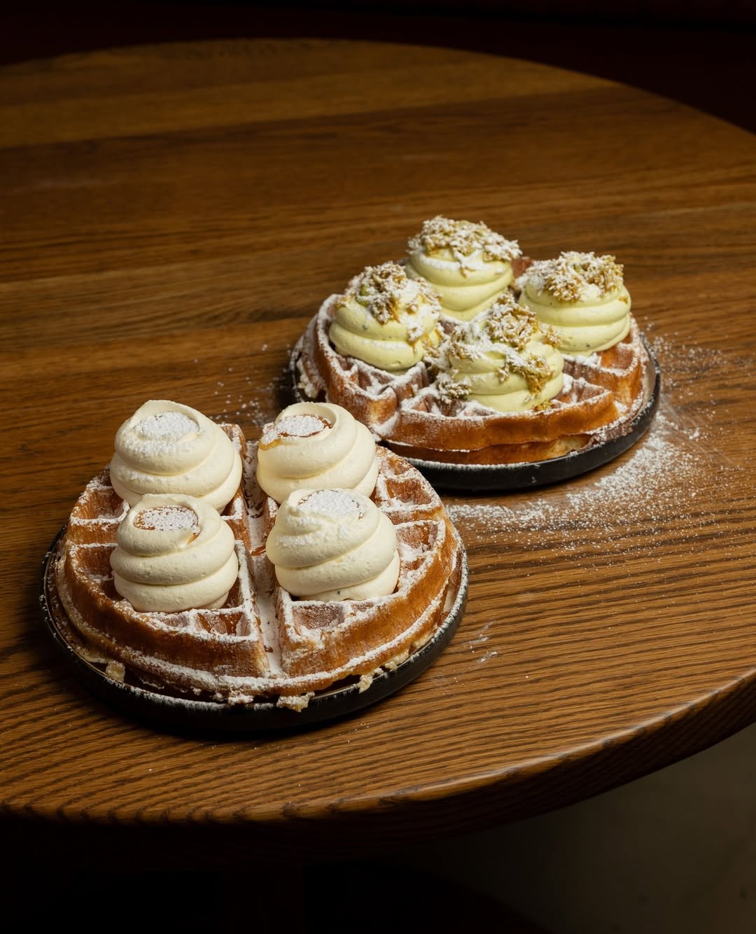 Pistachio Rose Waffles