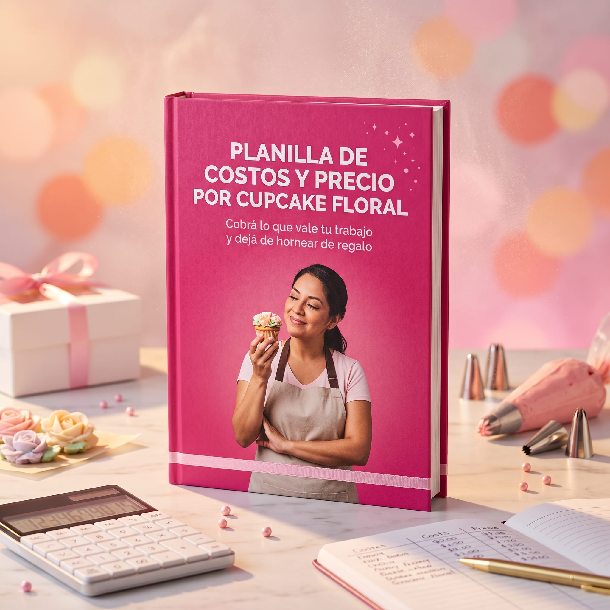 Planilla de Costos y Precio por Cupcake Floral