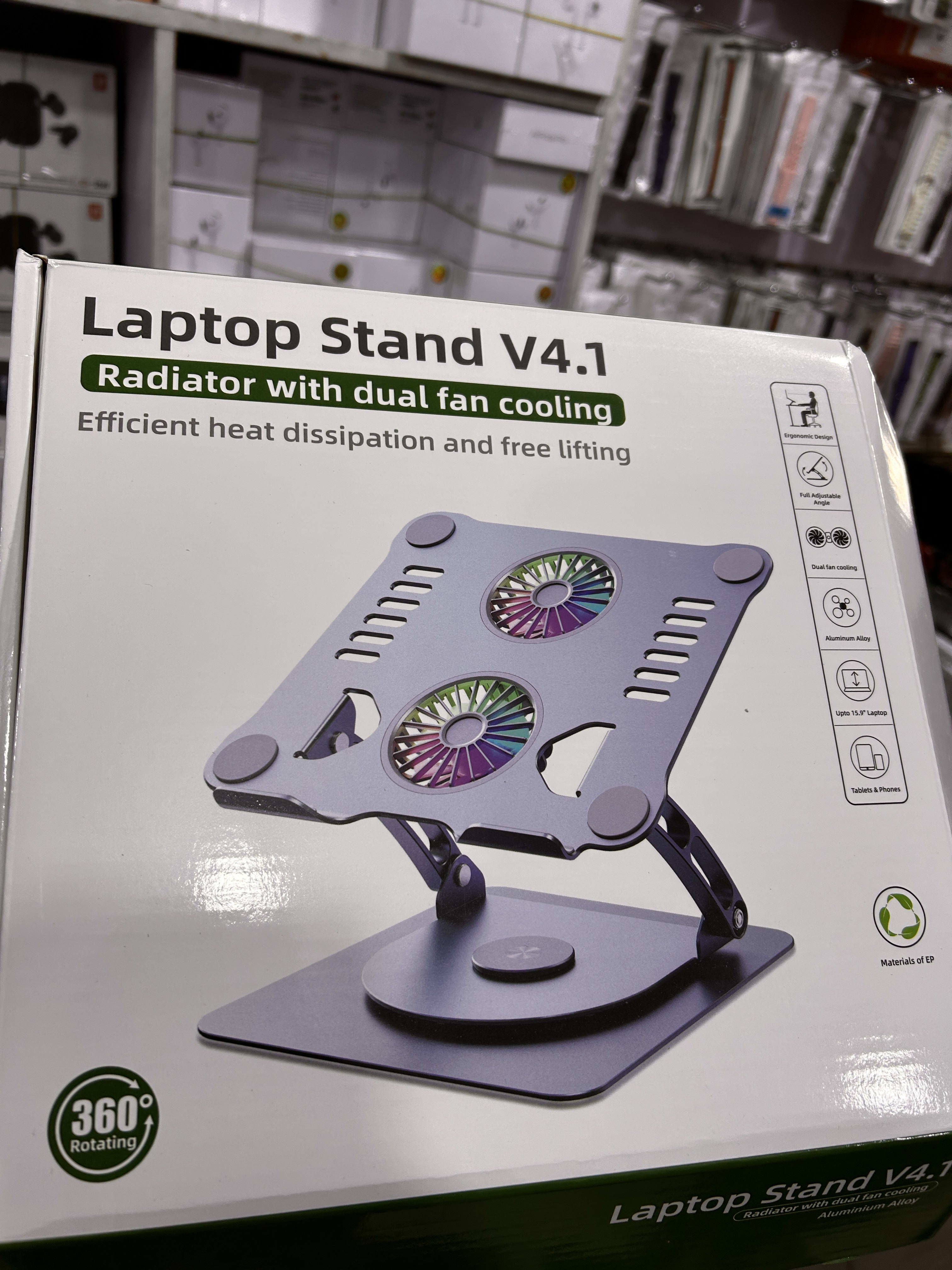 Laptop Stand v4.1 with Electric Fan for Temperature coolant