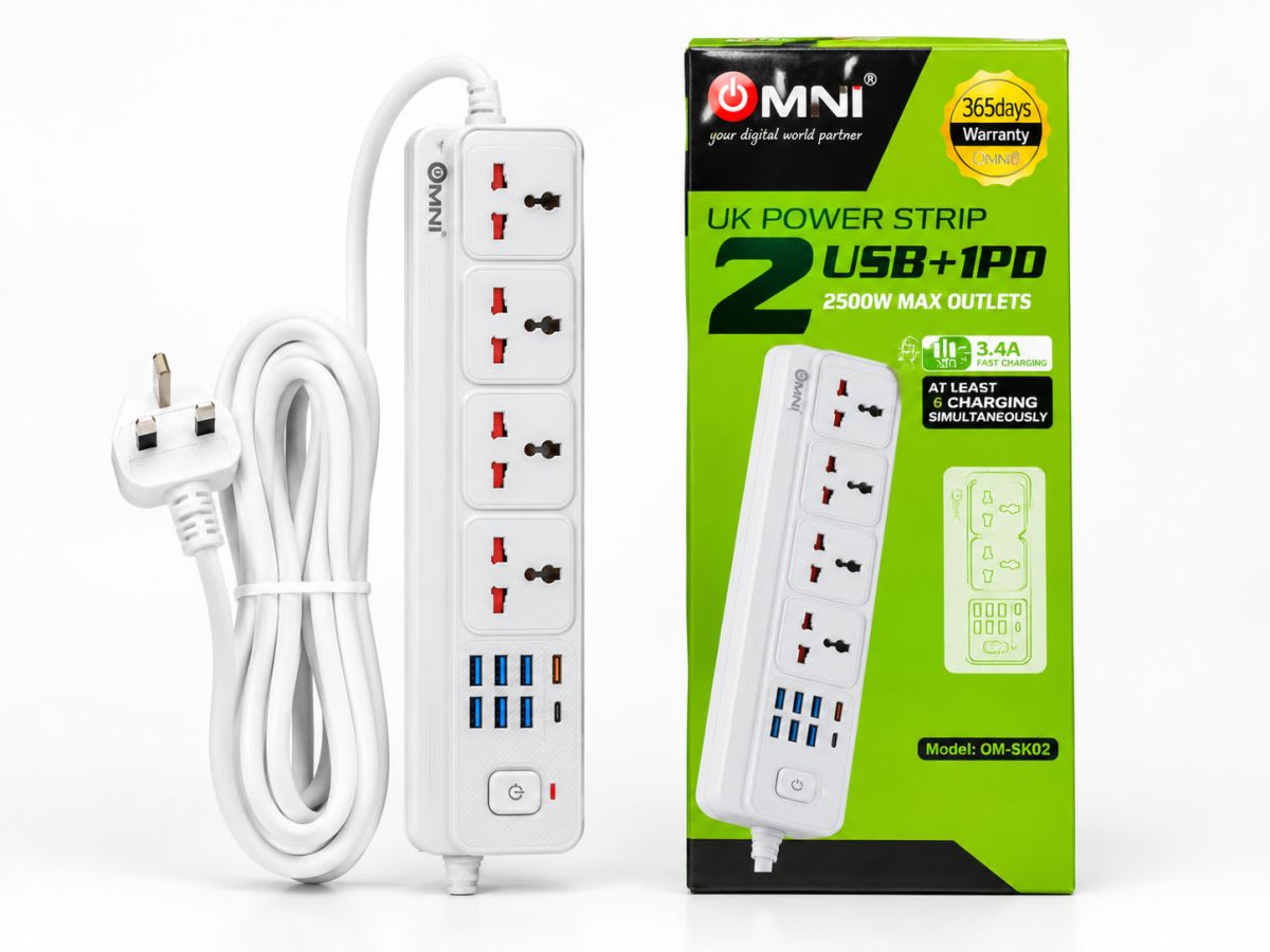 Omni Socket + USB AND TYPE-C PORTS OM-SK02 Extension Socket