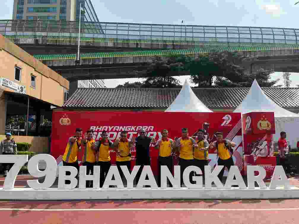 Personel Satbrimob Polda Banten Bersama Kontingen Polda Banten Mengikuti Acara Pembukaan Pekan Olahraga Polri Tahun 2025