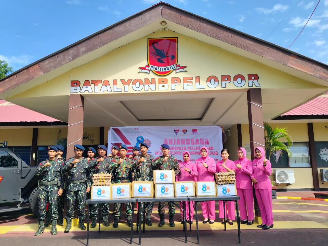 Batalyon B Pelopor Satuan Brimob Polda Sulsel Gelar Anjangsana, Jelang HUT ke-80 Korps Brimob Polri