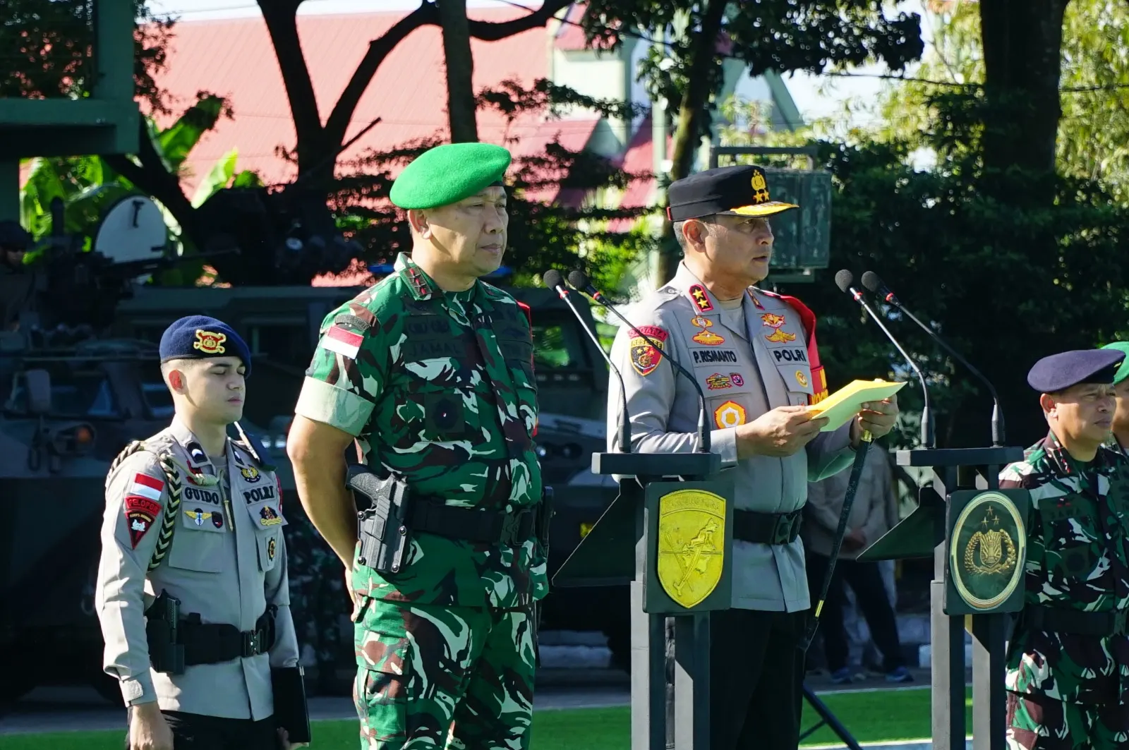 Apel Gelar Pasukan Pengamanan VVIP kunjungan kerja Wakil Presiden Republik Indonesia Gibran Rakabuming Raka di Provinsi Kalimantan Barat