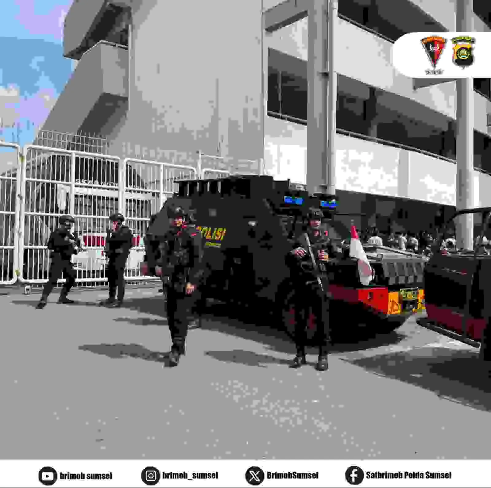 Satbrimob Polda Sumsel Laksanakan Sterilisasi dan Pengamanan Pertandingan Liga 2 Indonesia di Jakabaring