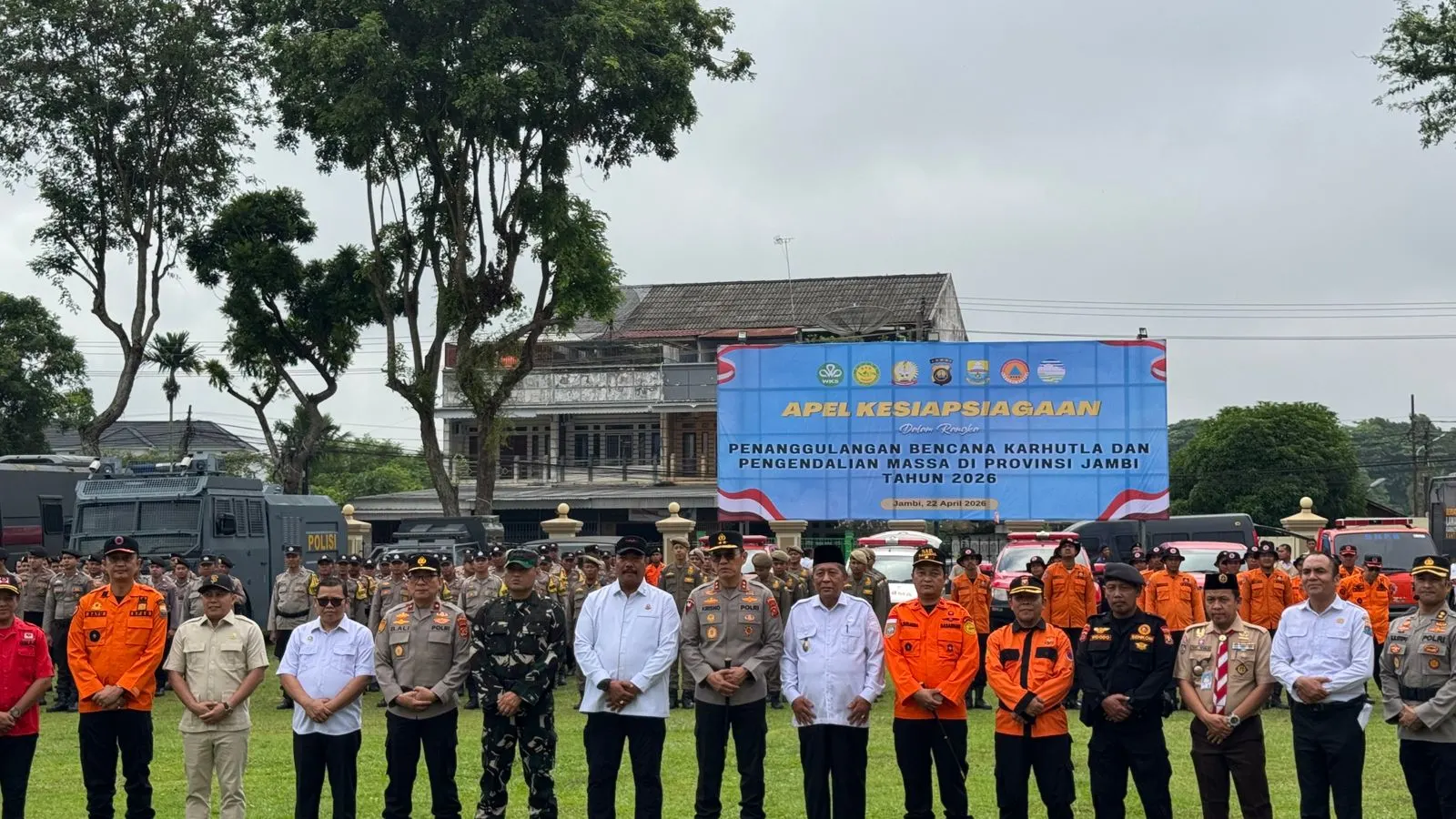 Satbrimob Polda Jambi Ikuti Apel Gelar Pasukan Karhutla, Siap Dukung Penanggulangan Bencana