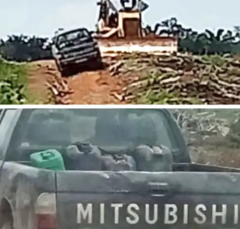 Mobil L300 Plat Merah Suplai BBM Ke Alat Berat, Diduga Bos Alif Konsumsi Solar Ilegal Untuk Proyek Replanting PT. SDK Instansi Terkait di Minta Tindak Tegas.