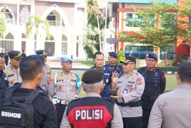 Dansat Brimob Polda Sumsel Jabat Wakasatgas Opsda Aman Nusa-I Musi 2025, Pimpin Apel Personel Brimob di Mapolda Sumse