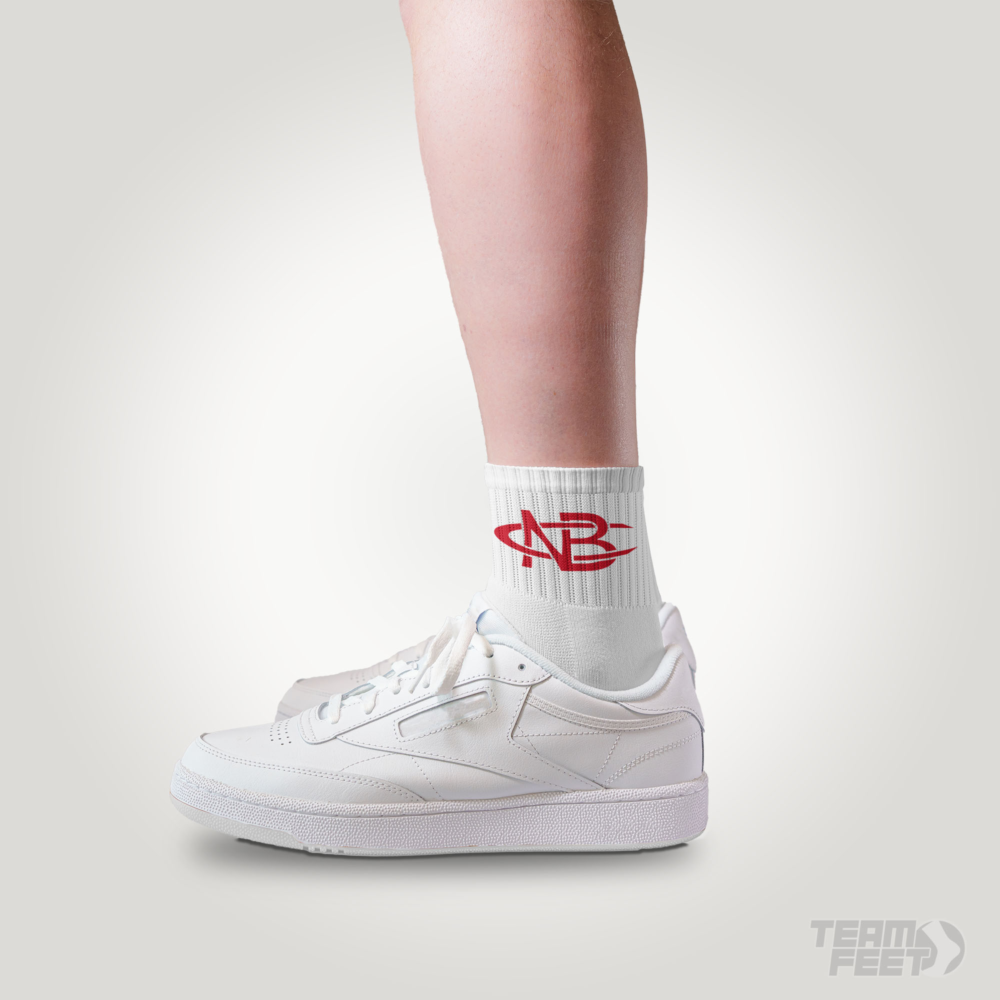 Custom Quarter socks — Flynn design mockup