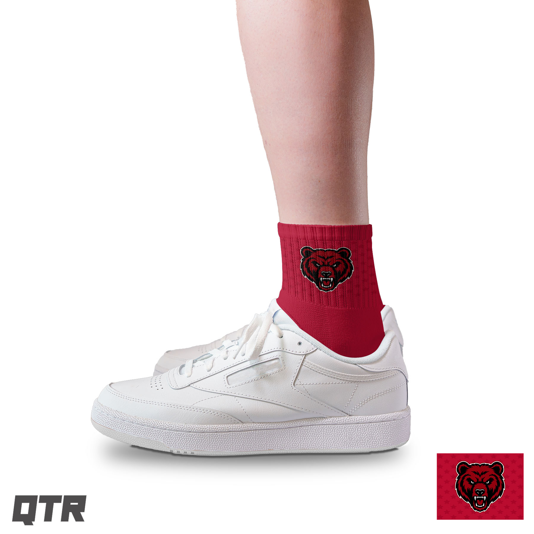 Dixie Bears quarter sock design