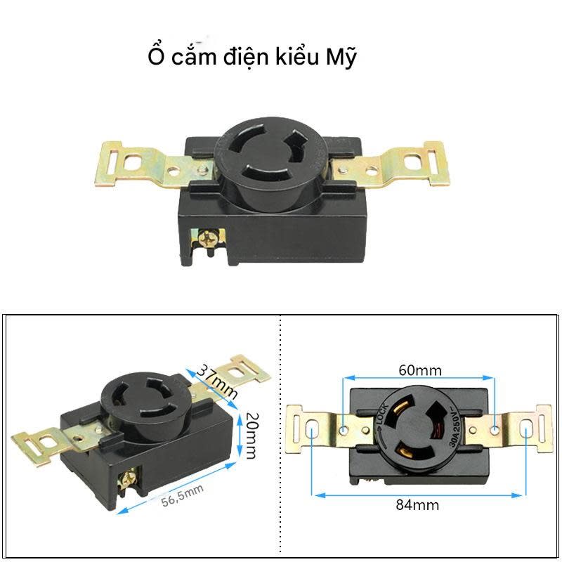 Ổ cắm 3 chân dùng cho máy phát điện CHÂN BẮT DÀI