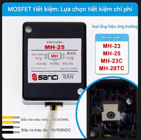 Nguồn phanh tời Cẩu trục MH-25 LOẠI 1