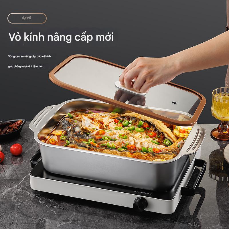 Nồi Khay Nấu Ăn Inox 316 đa năng Có Nắp