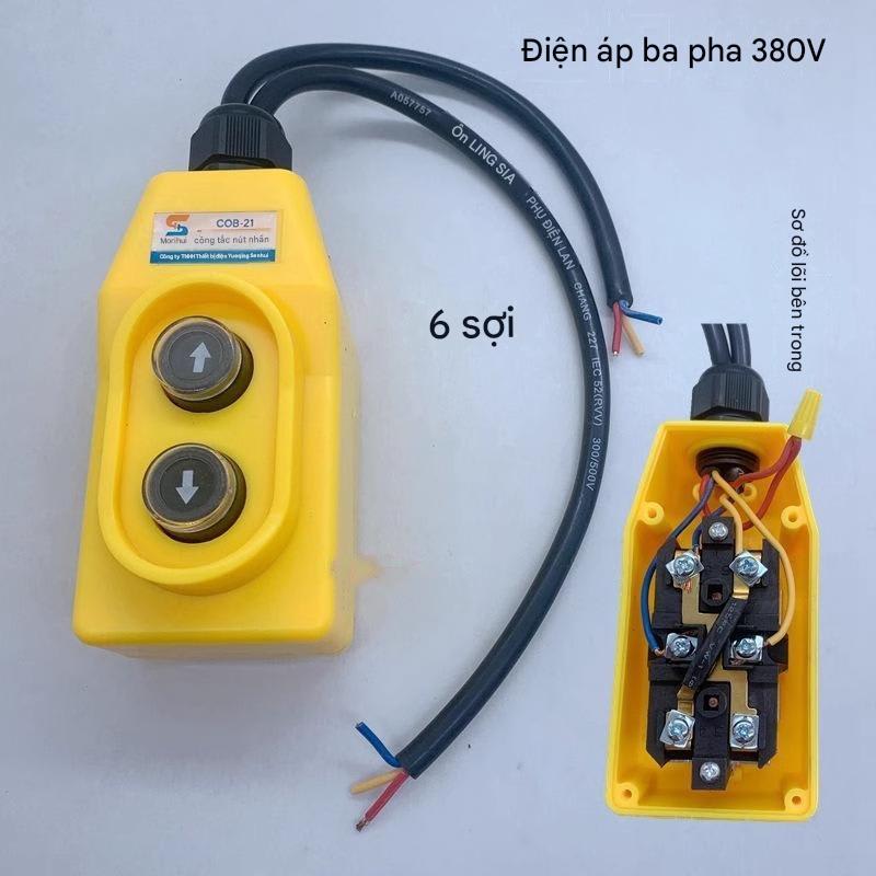 Công tắc máy tời Tay bấm điều khiển mô tơ cẩu trục loại 3 PHA 380V