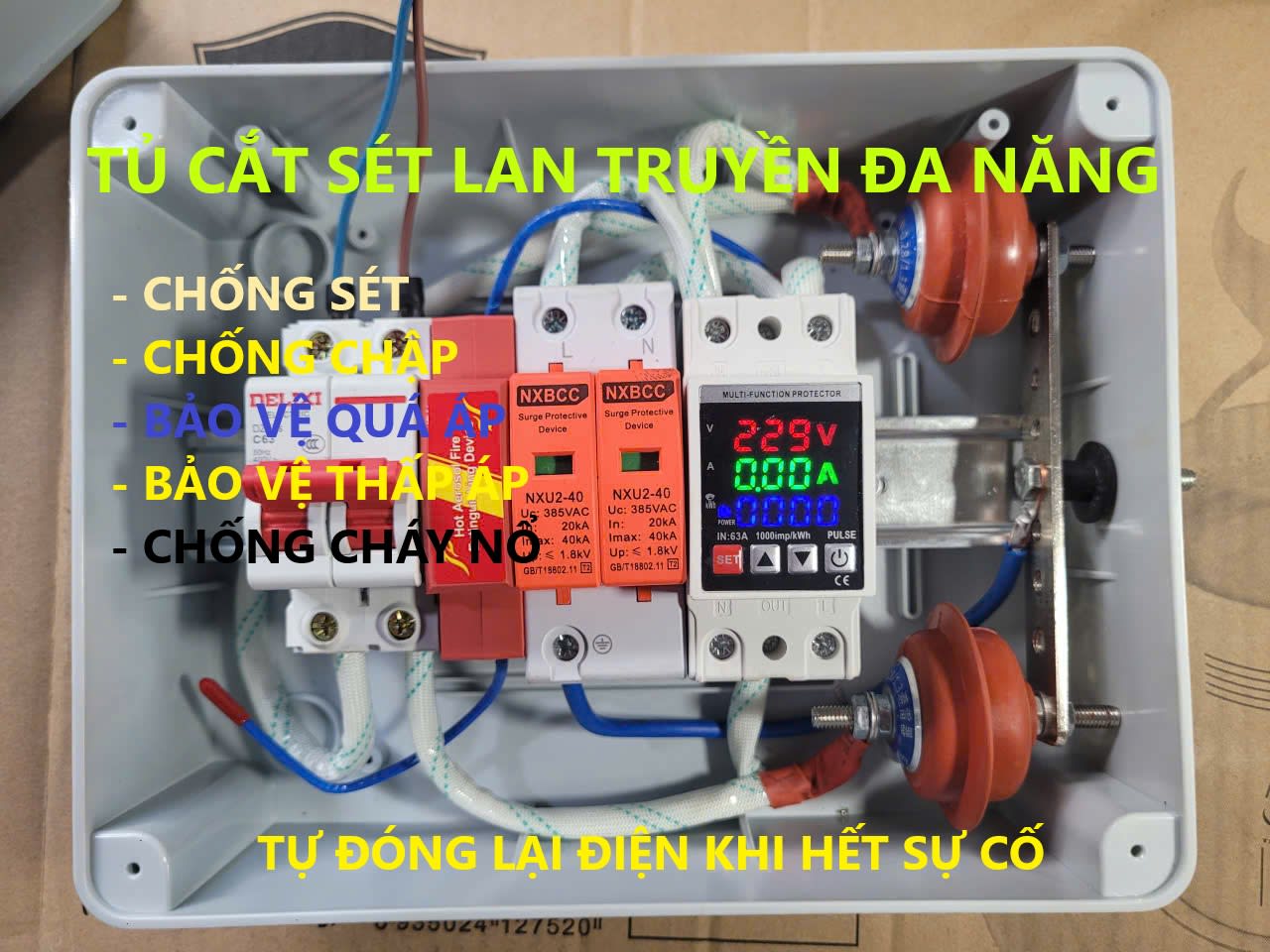 Tủ chống sét -Tủ cắt lọc sét lan truyền đa năng tự đóng điện lại chống cháy nổ hàng chất lượng cao