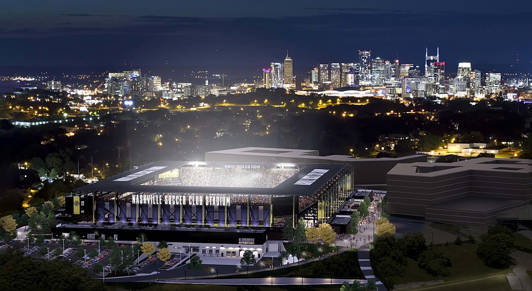 Nashville MLS Entrance Canopies Mass Timber WIN Project WoodWorks