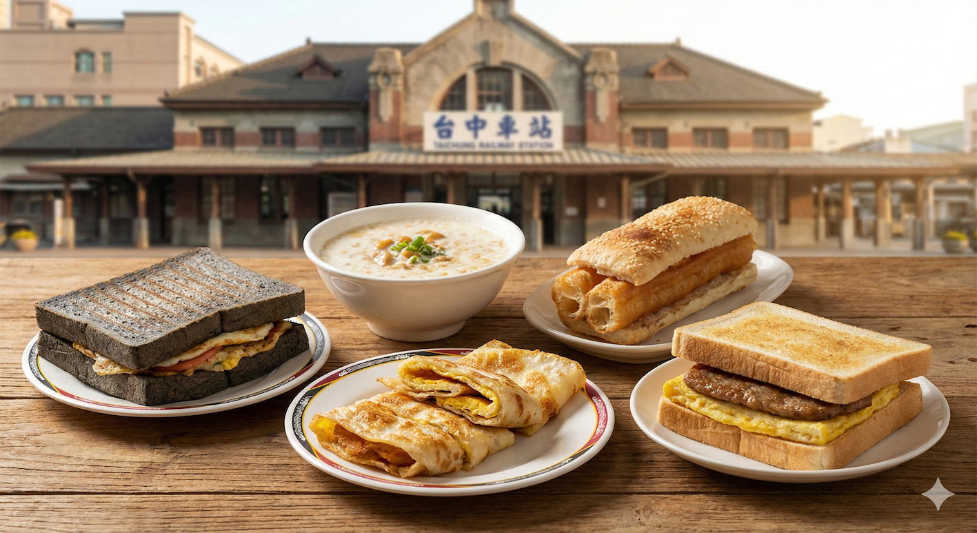 台中火車站早餐推薦！在地人必吃的5間老店，炭烤吐司、酥皮蛋餅一次滿足