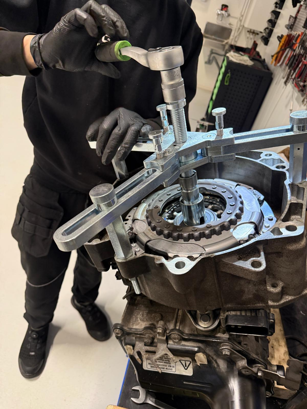 STG Autohuolto workshop with cars on lifts