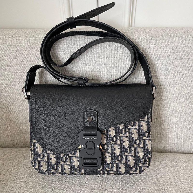 Christian Dior Saddle Messenger Bag(Black And White)