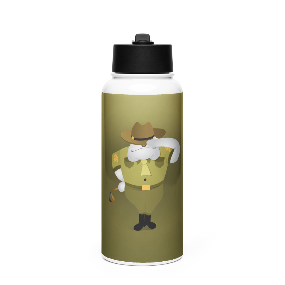 Capricorn Stainless Steel Water Bottle with a Straw Lid