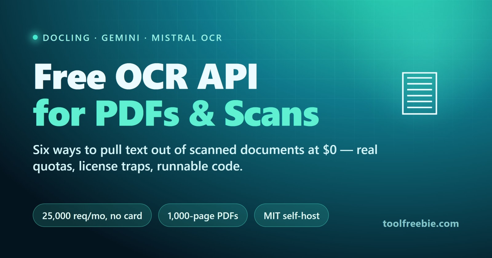 Free OCR API for PDFs and Scanned Documents