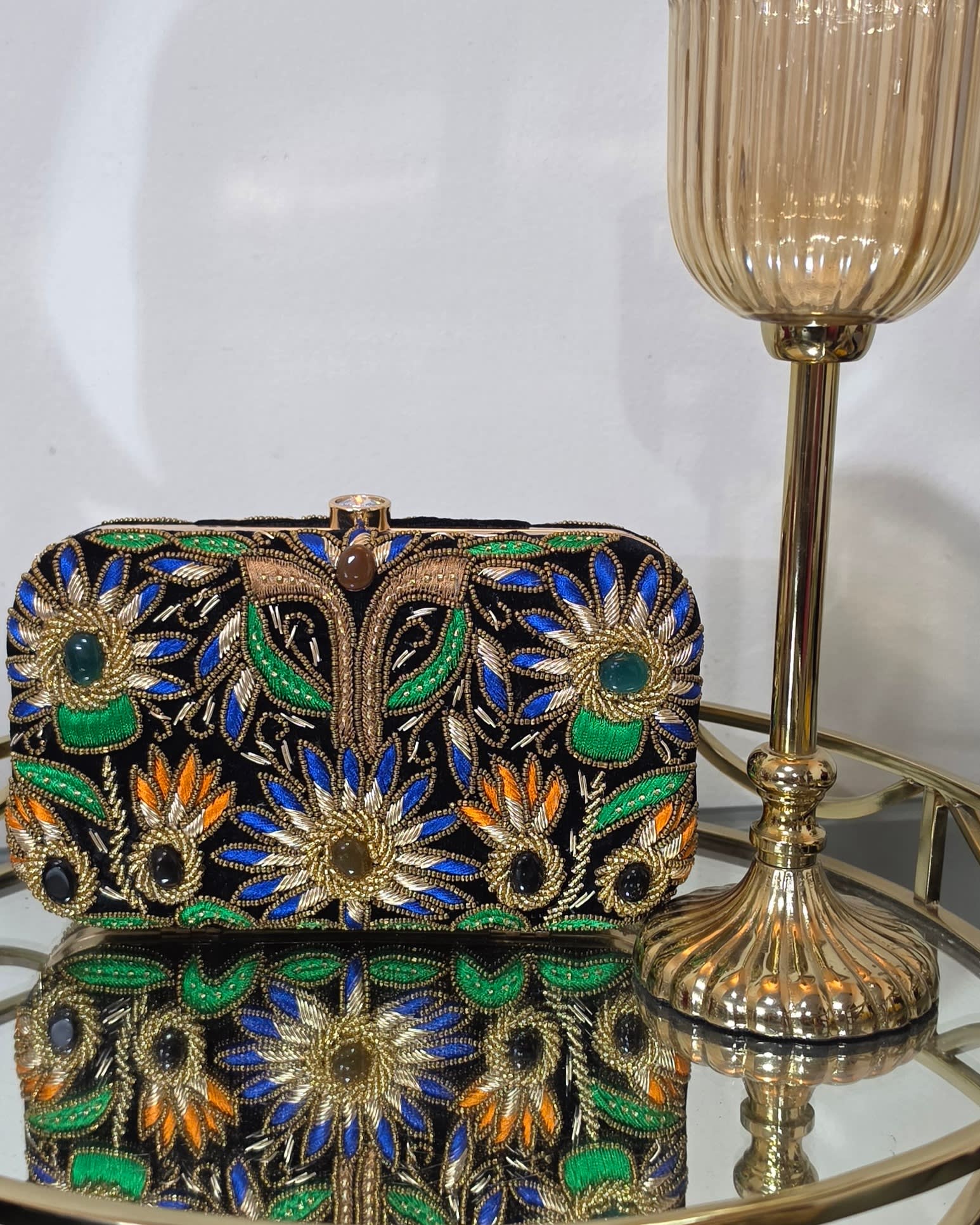 Premium Zardozi handmade with semi precious stone