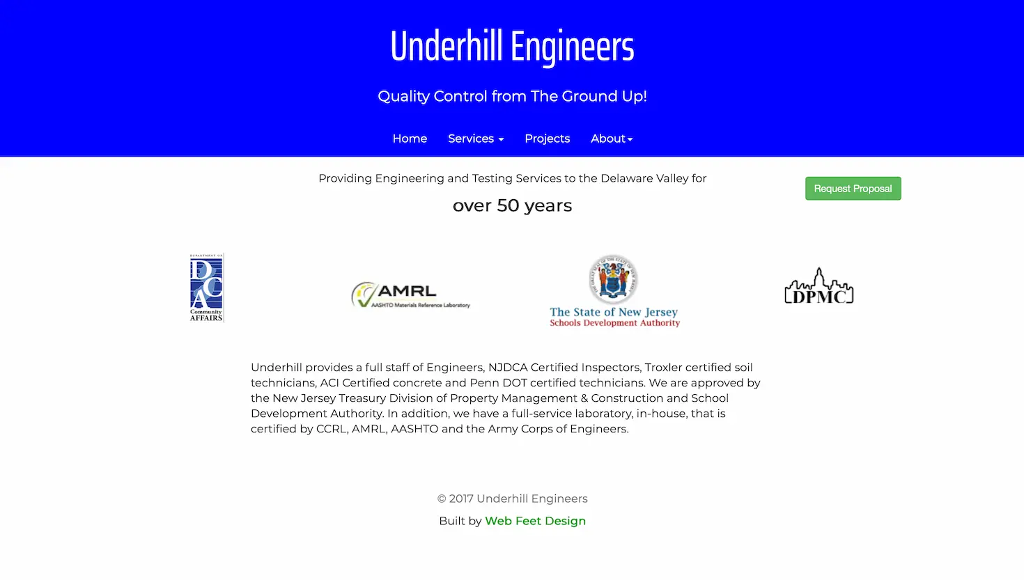 Underhill website design