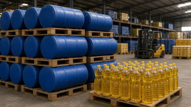 Edible oil drums and trade logistics for East African import and distribution