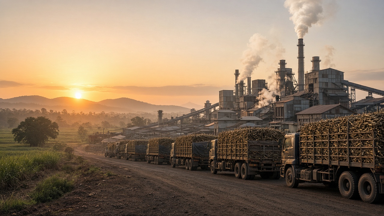 Sugar factory mill and cane processing operations in Uganda East Africa