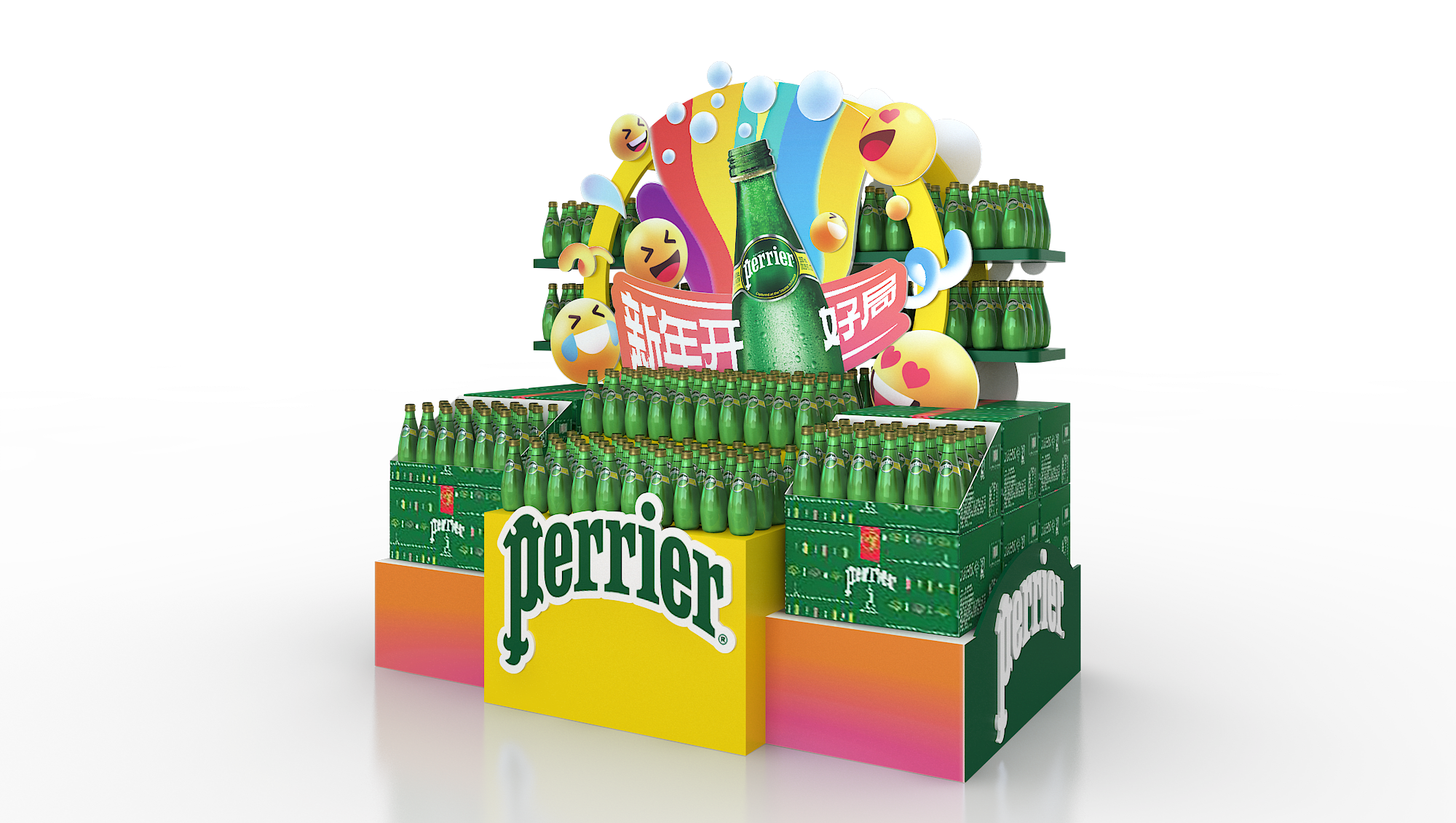 Perrier Two-Sided Floor Stack B 7 https://posmesg.com/en/product/yuanqi-forest-alien-display-rack/