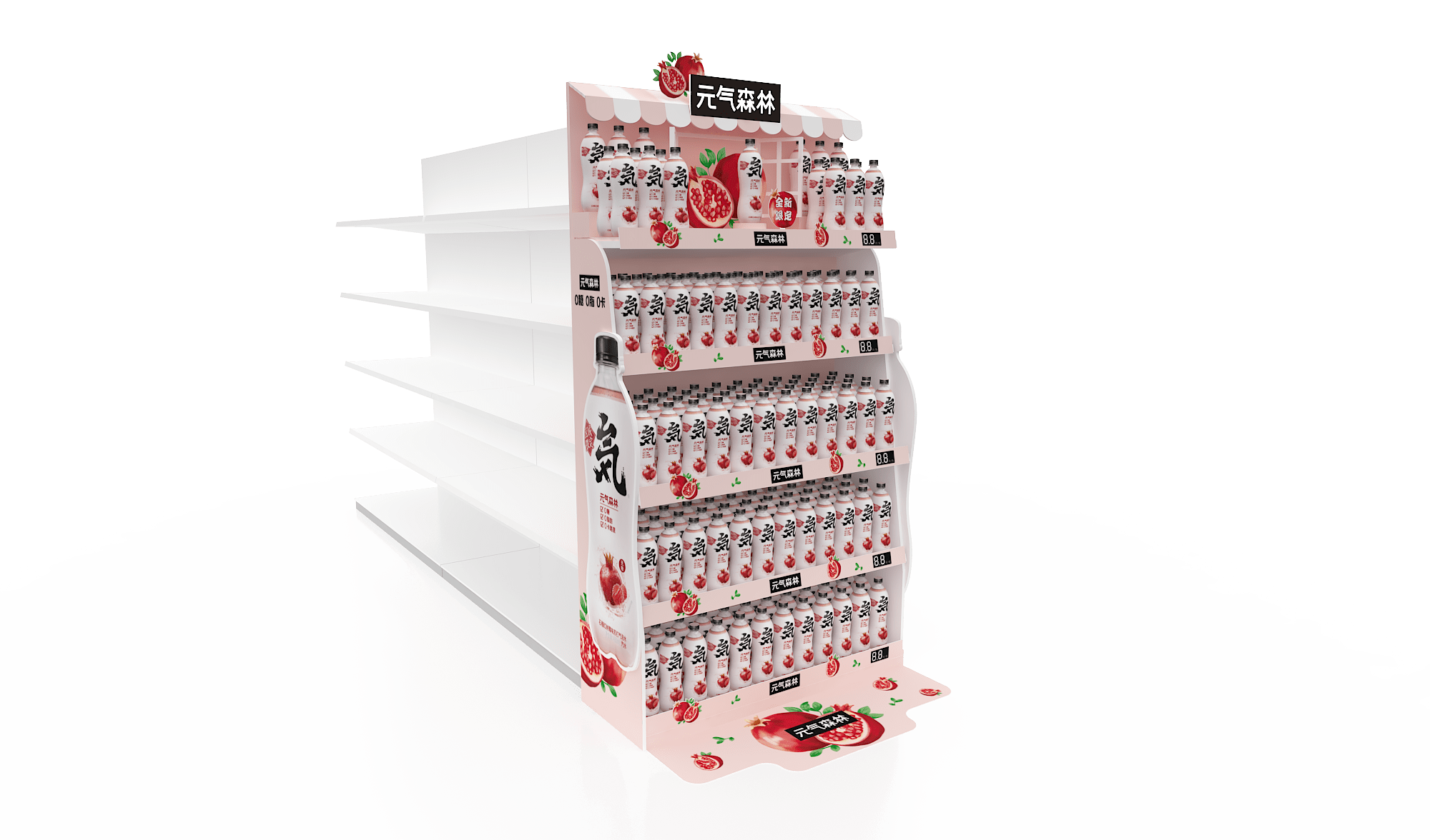 Yuanqi Forest Sparkling Water Regional Limited End Cap 7 https://posmesg.com/en/product/adolfo-two-sided-floor-stack-display/