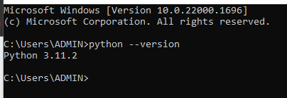 the version of python installed