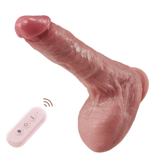 Thick Shaft Big Ball 7 Thrusting Swinging 10 Vibrating Heating Lifelike Dildo 8.66 Inch