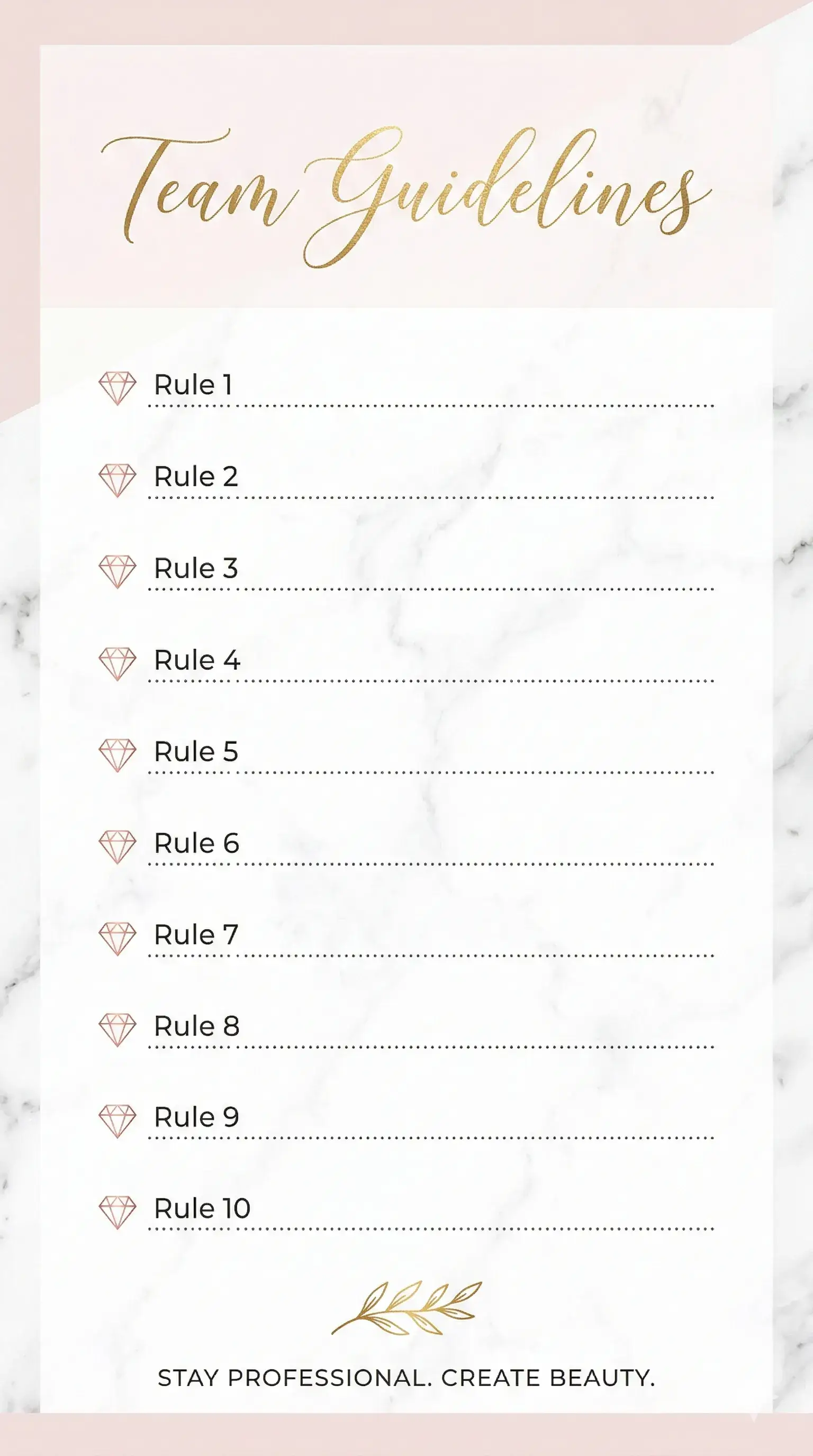 Chic pink and black salon rules | Quarkbooker