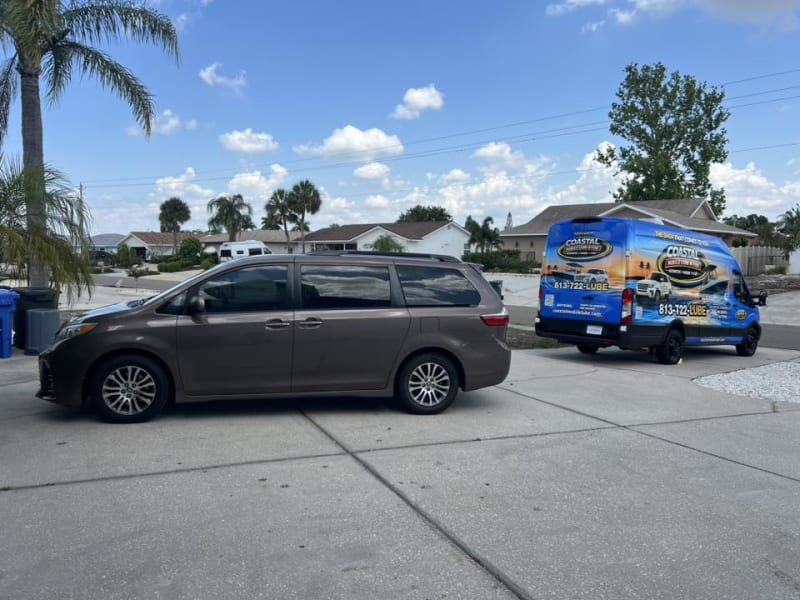 Mobile service visit on a customer's minivan