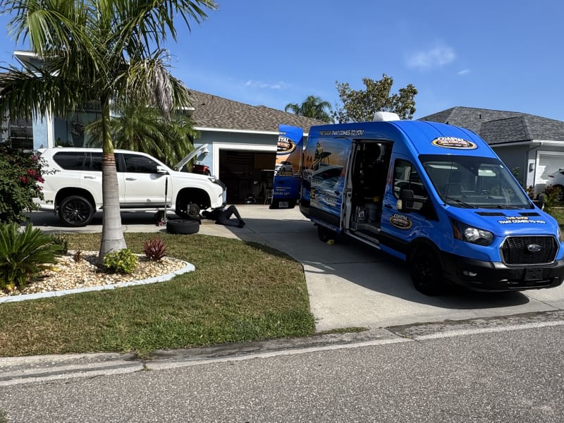 Driveway service on a customer's Lexus