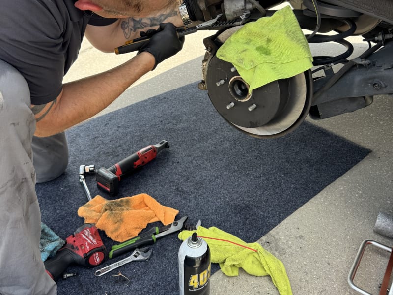Brake rotor service at a customer location